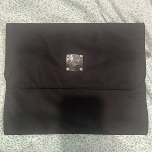 MCM Black Clutch Nylon RARE. Velcro attach. Chain does not come w/